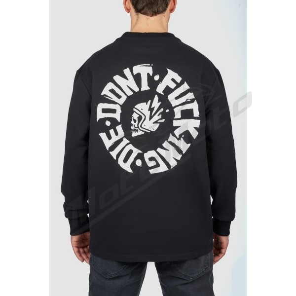 PANDO MOTO TOMMY DON'T DIE BLACK Oversized Long sleeve T-shirt Unisex