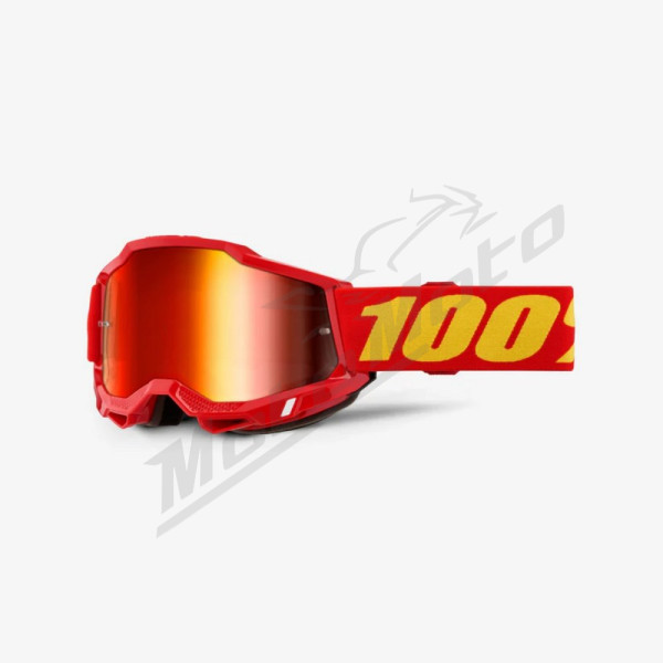 100 percent goggles model accuri 2 red - mirror red lens color red/yellow mirror red lens