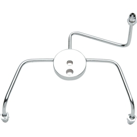 DRAG SPECIALTIES Chrome Steel Front Brake Tee with Fittings for Dual-Disc Applications