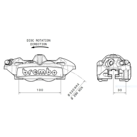 BREMBO M4 Front Left Brake Caliper Titanium Ø34mm APRILIA / DUCATI / KTM / MV AGUSTA / TRIUMPH 675-1200cc 2007-2020