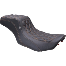 MUSTANG Double Diamond Squareback Seat Harley-Davidson FLHX / FLHXSE / FLTRX / FLTRXSE / FLTRXSTSE 1923–1977 cc ABS, 2023–2025