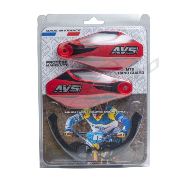 AVS RACING Handguards Kit with Aluminium supports Black/Red