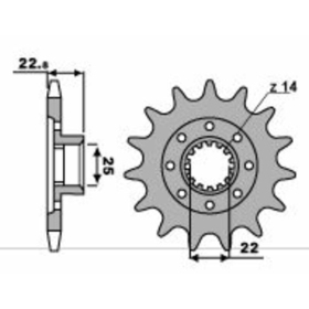 PBR Steel Standard Front Sprocket 2252 - 520 MV AGUSTA BRUTALE 675 2012-2016