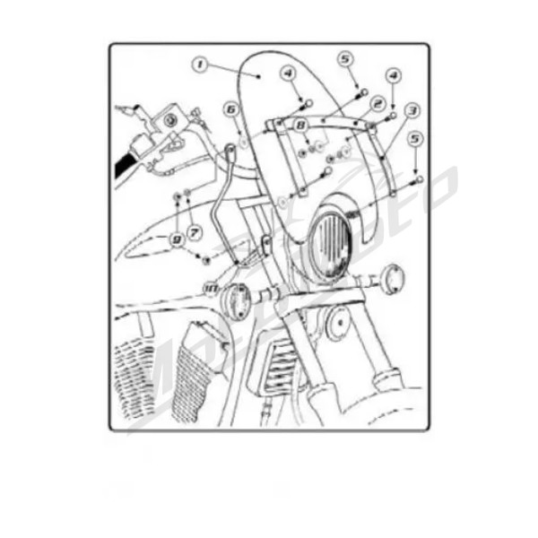 KAPPA Windscreen Mount Yamaha XV 535 89-00