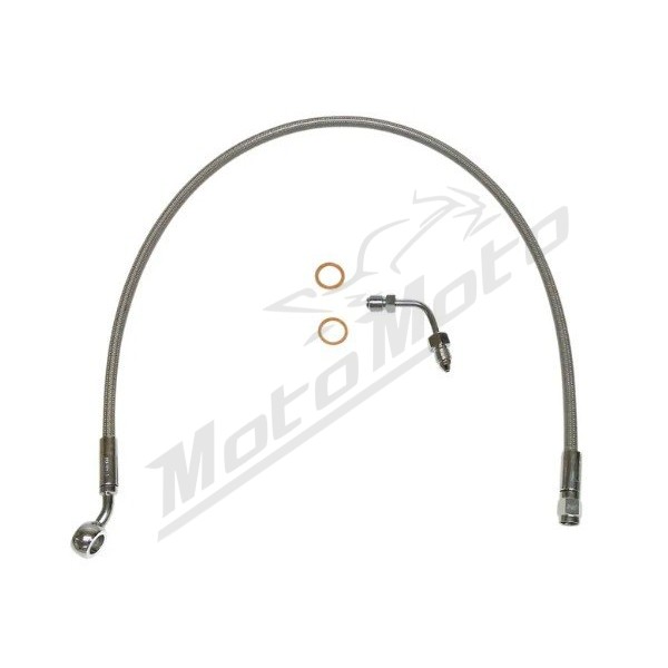 MAGNUM SHIELDING XR Višutinė priekinė stabdžių žarnelė sidabrinė Harley Davidson FXFB / FXFBS / FXLRS 1750/1868 18-23 56cm