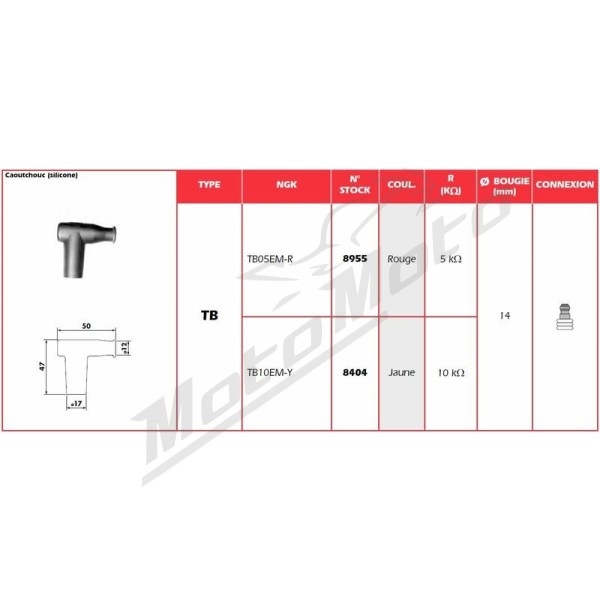 Spark plug cap NGK TB10EMY