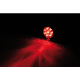 SHIN YO LED Taillight Bates Style, Black Housing With Chrome Frame, Red Glass