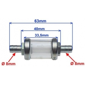 Universal fuel filter Ø6mm -Ø8 mm 1pc