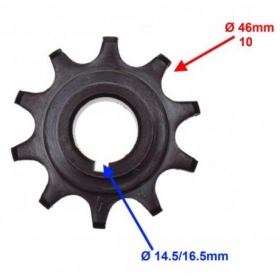 Priekinė žvaigždutė motorinio dviračio 50cc Ø16,5/46mm 10dantukų