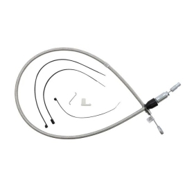 MAGNUM SHIELDING Polished Stainless Quick Connect Upper Clutch Cable Harley Davidson FLFB / FLFBS / FXBB / FXBBS / FXLRS 1750/1977 18-24 96.5cm