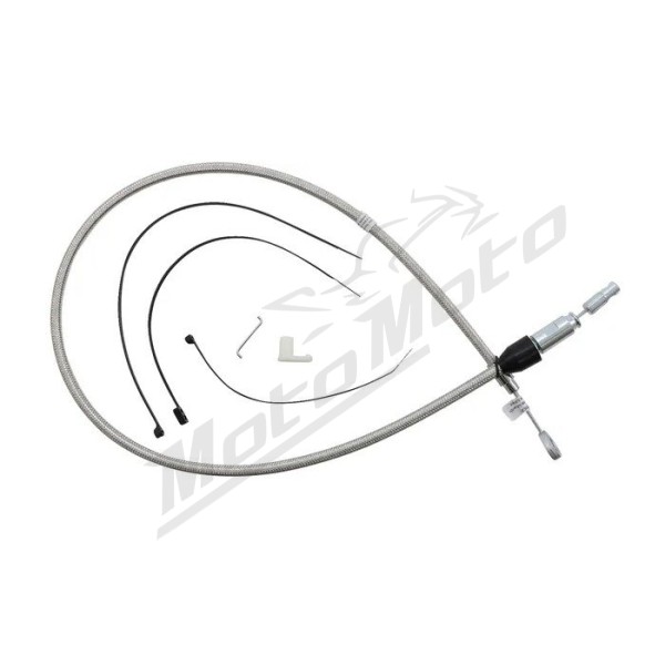 MAGNUM SHIELDING Polished Stainless Quick Connect Upper Clutch Cable Harley Davidson FLFB / FLFBS / FXBB / FXBBS / FXLRS 1750/1977 18-24 96.5cm