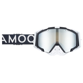AMOQ Aster Motocross / Snow Goggles Black-White (Mirrored Lens)