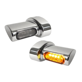 HEINZ BIKES Micro Rear Turn Signals Chrome Harley Davidson FLD / FLHR / FLHT / FLHX / FLTRI / XL / XR 500/1977 93-24
