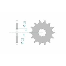 AFAM Steel Standard Front Sprocket 27500 - 520 12-17 teeth APRILIA / YAMAHA / SUZUKI / KAWASAKI / GAS GAS 250-800cc 76-26