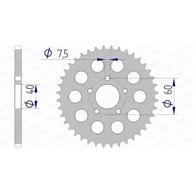 AFAM Aluminium Rear Sprocket 415 40 teeth KTM SX 50cc 06-13