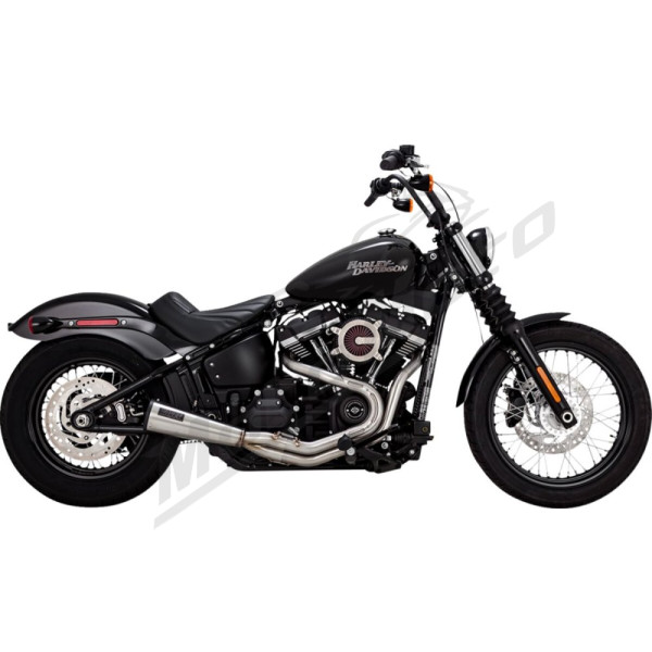 VANCE & HINES 2-into-1 Upsweep Exhaust System Silver Harley Davidson FXST / FXLRS / FLDE / FXBB 1750-1923cc 18-24