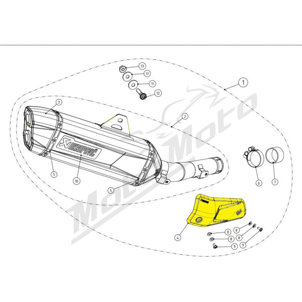 AKRAPOVIC Duslintuvo apsauga nuo karščio Yamaha XTZ 690-700 19-25