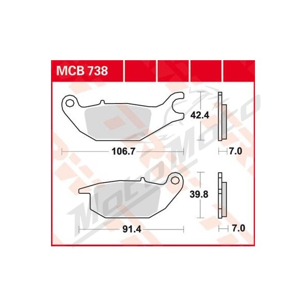 TRW All Round Sintered Metal MCB738 Brake Pads CF Moto / Honda 125cc 01-24