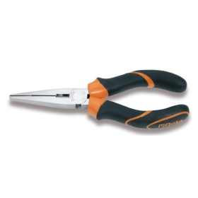BETA Extra long Flat Knurled Nose Pliers Size 200 Bi-Material Handles