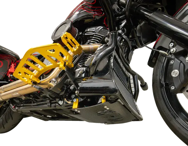 THRASHIN SUPPLY CO. Skid Plate Carbon Gold Harley Davidson FLHX / FLTRX 1923cc 24-25