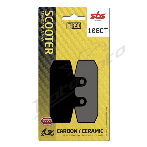 SBS 108CT Scooter Carbon Tech Organic Brake Pads Aprilia / Derbi / Gilera / Malaguti / Simson 125-500cc 99-14