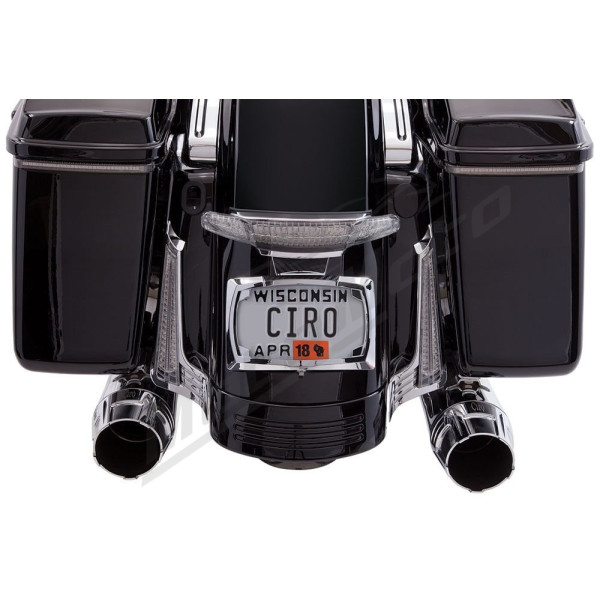 CIRO Latitude Clear Taillight and License Plate Mount Silver HARLEY DAVIDSON FLHRXS / FLHX / FLHXS / FLTRX / FLTRXS 1584-1868 10-25