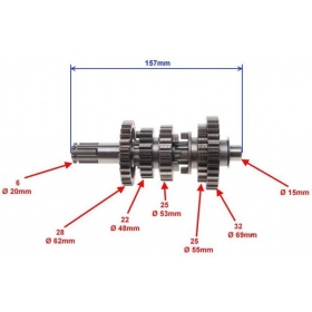 Transmisijos / pavarų dėžės dantratis SHINERAY ATV XY250 STXE