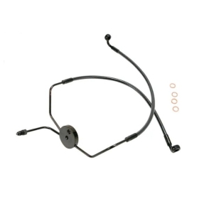 MAGNUM SHIELDING Front Lower Brake Line Kit Black Harley Davidson FLHR / FLHRI / FLHTCU / FLTRI 1340/1584 94-07