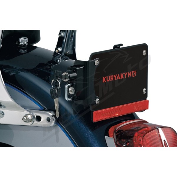 KURYAKYN Universal License Plate Mount with Helmet Lock