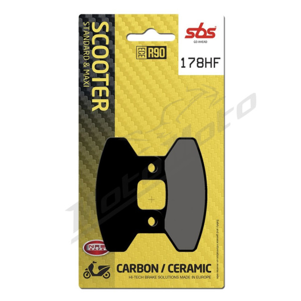 SBS 178HF Street Ceramic Organic Brake Pads SYM Euro-MX / Joyride / RS 50-300cc 01-22
