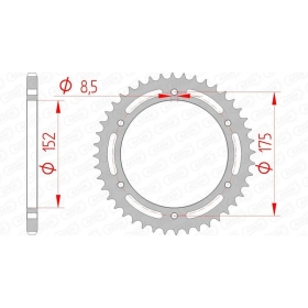 AFAM Steel Standard Rear Sprocket 520 43-44 teeths YAMAHA DT / TT-R 200-250cc 88-04