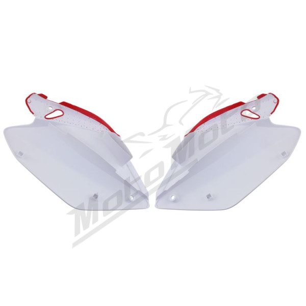 Side covers white / red CEMOTO ​​​​​​​HONDA CRF 250 2004-2005