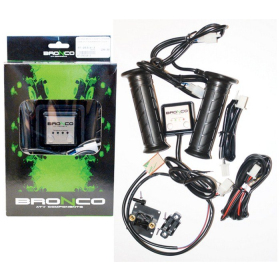Bronco atv heated grips + thumb warmer - silver controller
