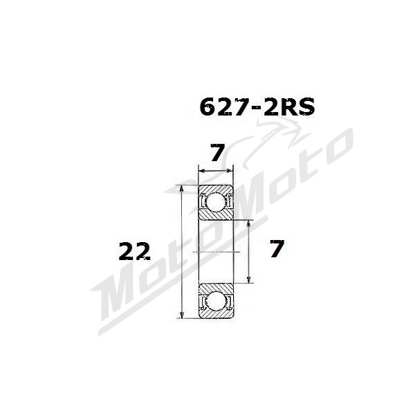 BLACK BEARING B5 Bearing 7x22x7 mm 627-2RS