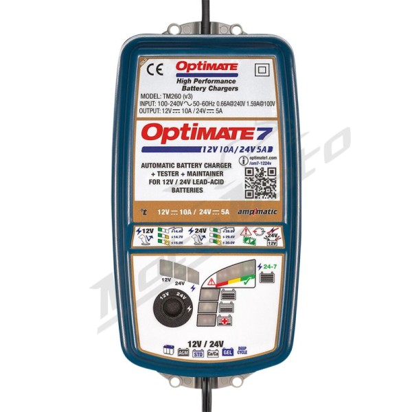 TECMATE OptiMate 7 12V/24V Akumuliatoriaus pakrovėjas