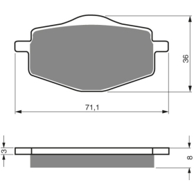 GOLDFREN Brake Pads 018 Ceramic Carbon S3 Yamaha DT / TDR / TT / XT / XTZ / YBR 125-660 85-16