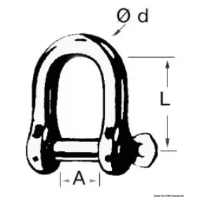 Osculati Wide jaw SS shackle 10 mm