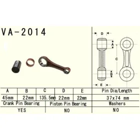 VESRAH Connecting rod Yamaha YFM 600 Grizzly 1998