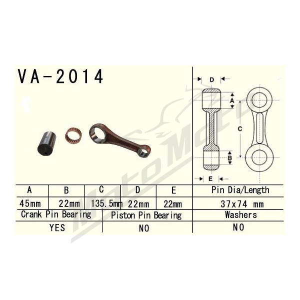 VESRAH Connecting rod Yamaha YFM 600 Grizzly 1998