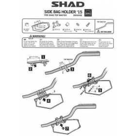 Šoninių daiktadėžių laikikliai SHAD APRILIA/ BMW/ HONDA/ SUZUKI/ KAWASAKI/ KTM/ TRIUMPH/ YAMAHA 125-1300cc 1989-2015