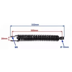 Rear shock absorber PEUGEOT SPEEDFIGHT/ VIVACITY/ KISBEE 332mm Ø10 M8
