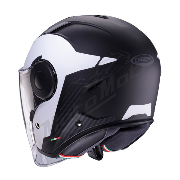 Open Jet Helmet Caberg Soho Milano White/Black Matte