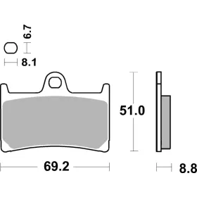 SBS "HF Street" 634HF keraminės organinės stabdžių trinkelės Yamaha BT / FJ / FJR / FZ / FZS / MT / TDM / TZR / XJR / XSR / XV / YZF / YZF-R 600-1900cc 89->
