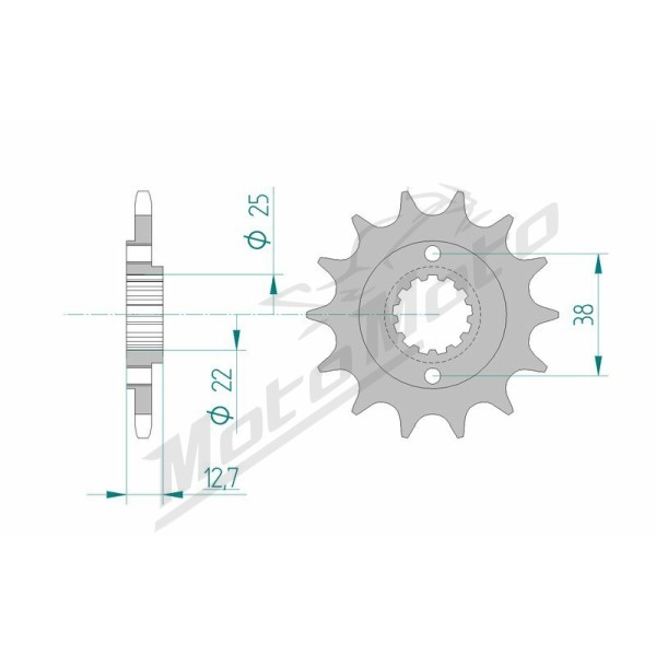 AFAM Steel Standard Front Sprocket 24505 - 520 13-15 teeth KAWASAKI KL / KLX / KLR 650cc 89-19