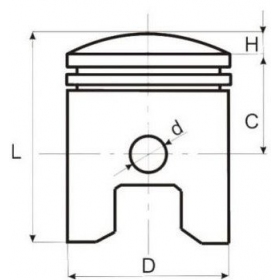 PISTON FOR PIAGGIO 150cc 4T (41,8 height) PIN Ø15 Ø62,5