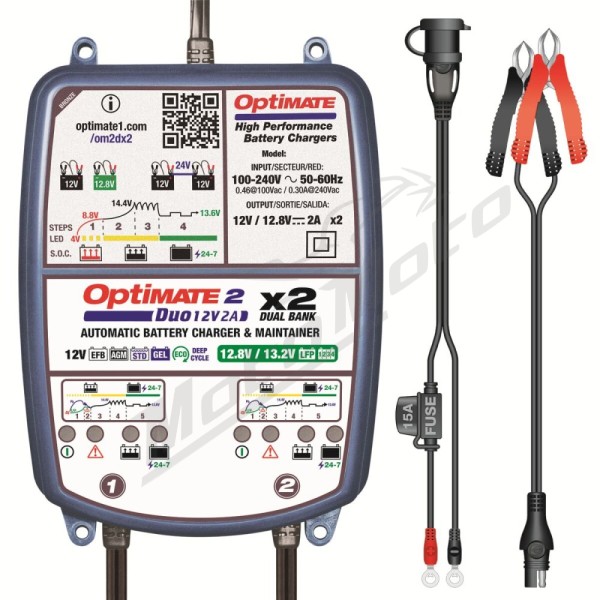 TECMATE OptiMate 2 DUO x 2 Bank
