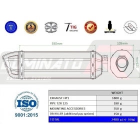 Exhaust silencer Dominator HP1 YAMAHA TZR 125