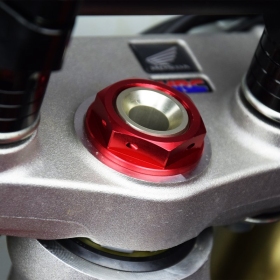 Scar Steering Stem Nut & Tool Honda CR / CRF 125-450cc 01-22 Red