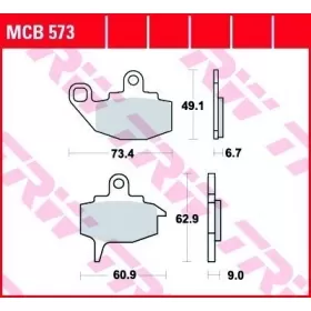 BRAKE PADS TRW MCB573 STANDARD