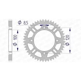 AFAM Aluminium Ultra-Light Self-Cleaning Rear Sprocket 15104 - 428 47-52 teeth YAMAHA / SUZUKI 80-85cc 85-26